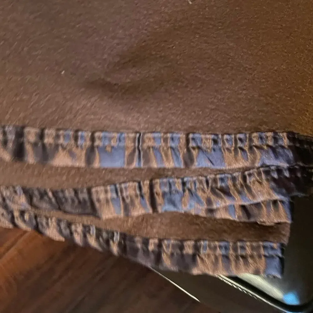 Vintage satin trim blanket dark brown
